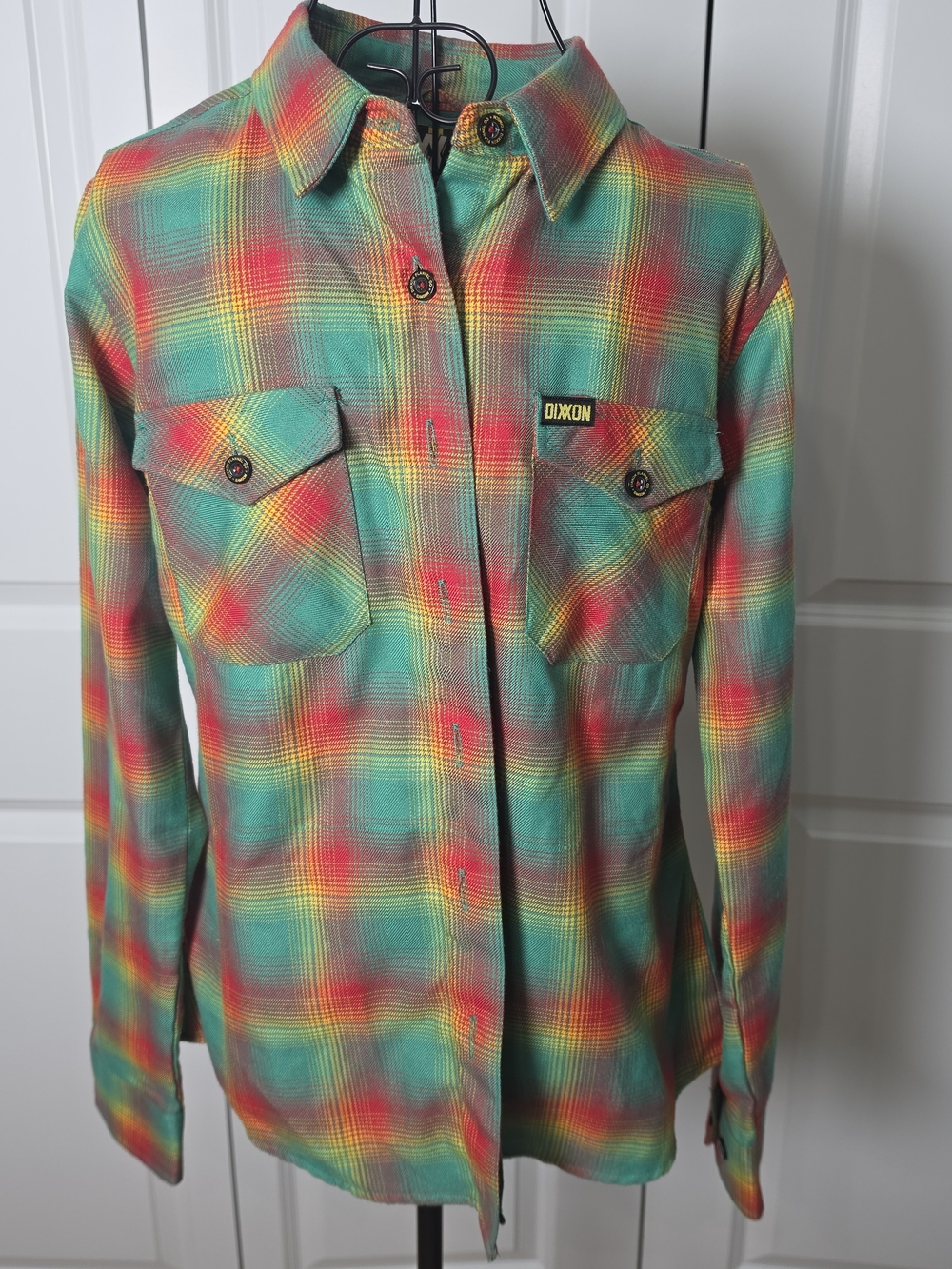 Dixxon Flannel Co The Samson Plaid Flannel Shirt Green Red Yellow Medium